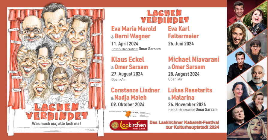 Plakat Laakirchen Kabarett Festival "Lachen verbindet"